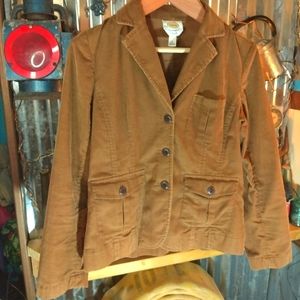 Vintage Corduroy Talbot's Blazer jacket Wemon's Size 10 double layered elbow tan